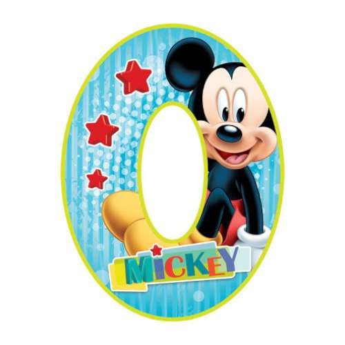 Mickey Mouse Number 0 Edible Icing Image - Click Image to Close